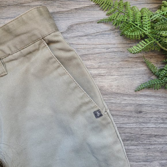 Boys Khaki Volcom Pants - Picture 2 of 11